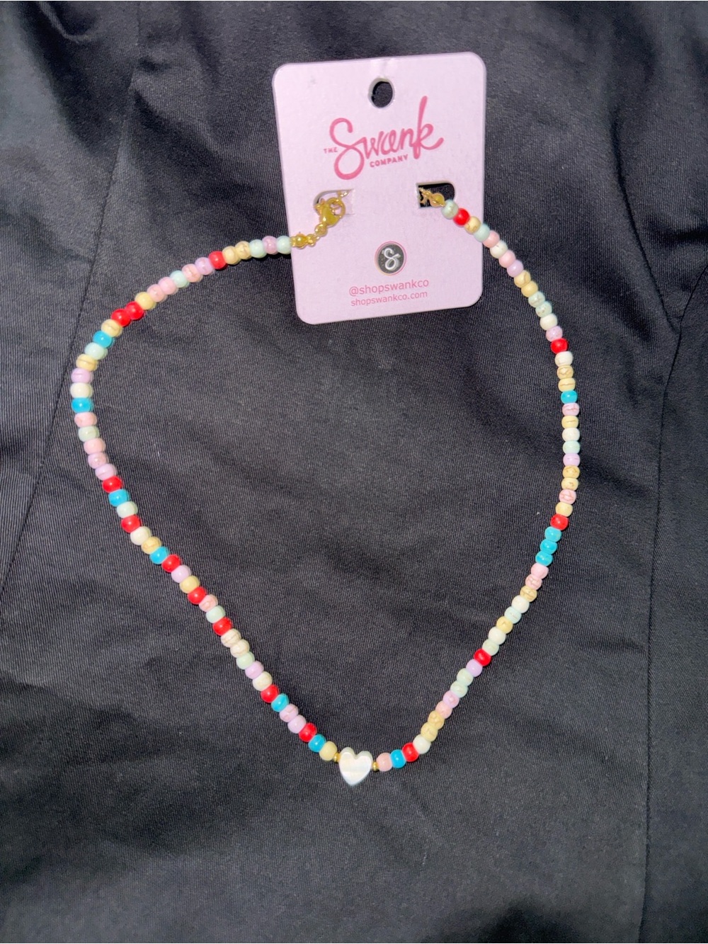 Multicolor Beaded Heart Necklace